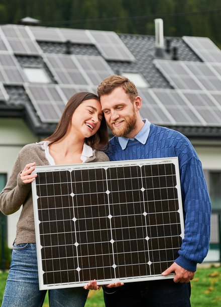 LYD Solar Battery technician installing rooftop solar panels