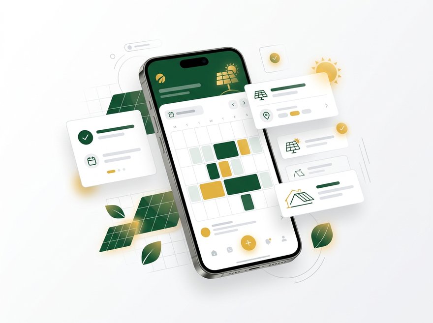 Smart booking calendar on a phone: appointment slots confirmed automatically